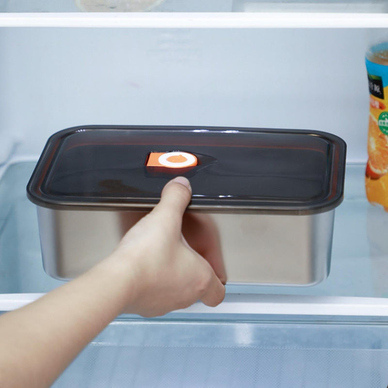 3Pcs/Set Scatole Contenitore Per Alimenti Sottovuoto In Acciaio Inox Di Alta Qualità Con Coperchio Di Aspirazione A Prova Di Perdite