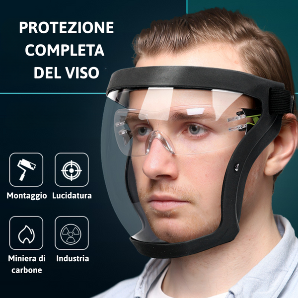La Visiera Protegge Il Viso Dalle Polveri Sottili E Dalla Nebbia