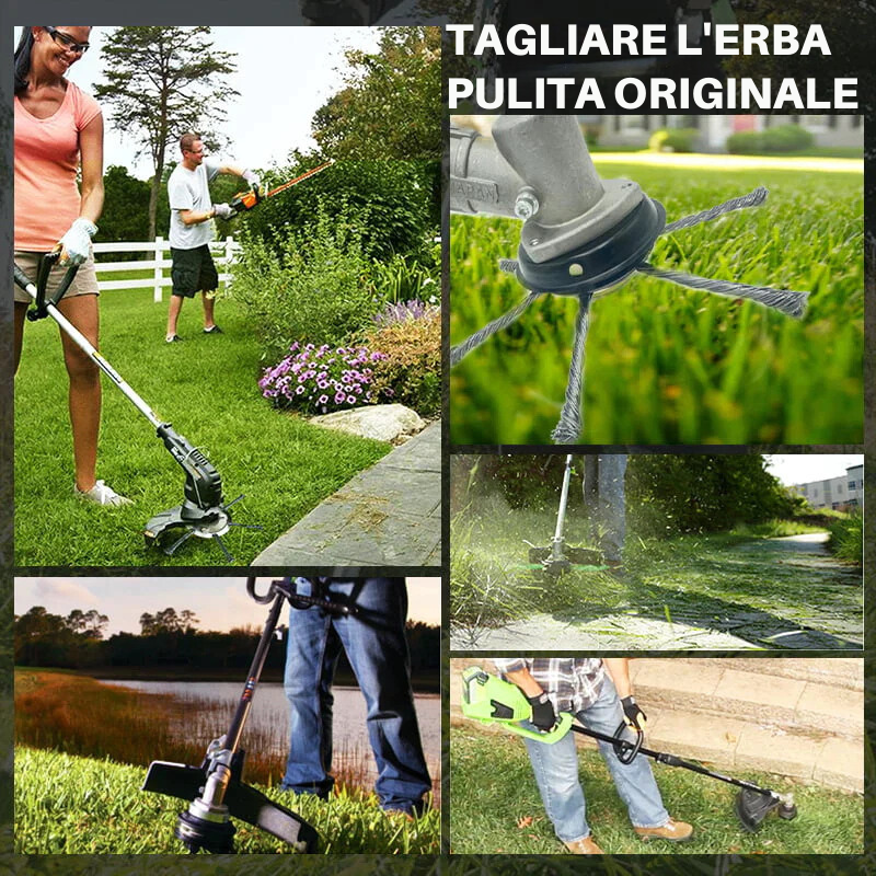Testa per tosaerba in acciaio