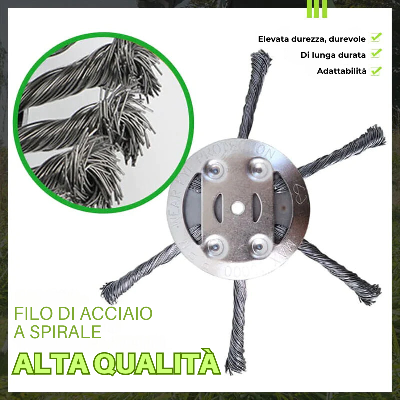 Testa per tosaerba in acciaio