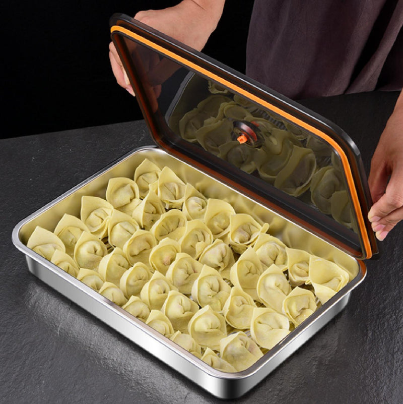 3Pcs/Set Scatole Contenitore Per Alimenti Sottovuoto In Acciaio Inox Di Alta Qualità Con Coperchio Di Aspirazione A Prova Di Perdite
