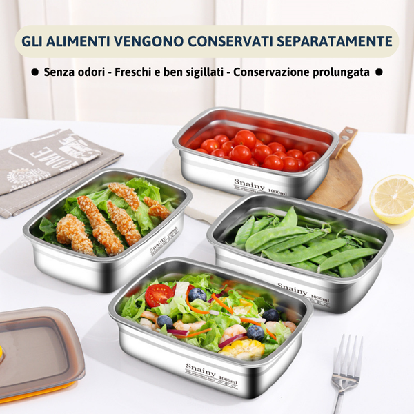 Contenitore per la Conservazione Sottovuoto in Acciaio Inox 316 Antibatterico