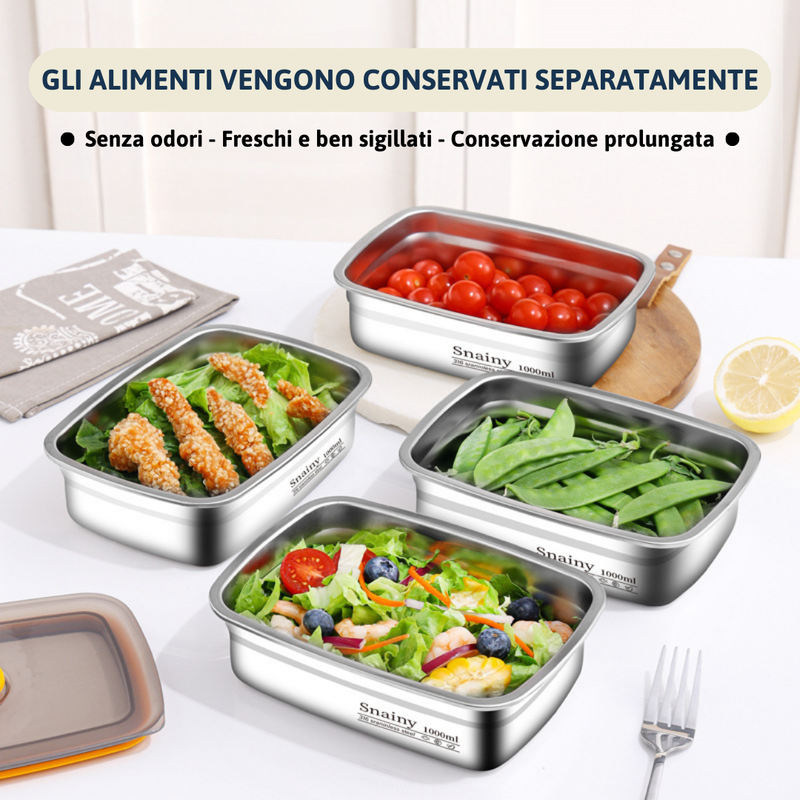 Contenitore per la Conservazione Sottovuoto in Acciaio Inox 316 Antibatterico
